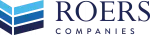 Logo for Roers Companies featuring a blue chevron graphic next to the company name.